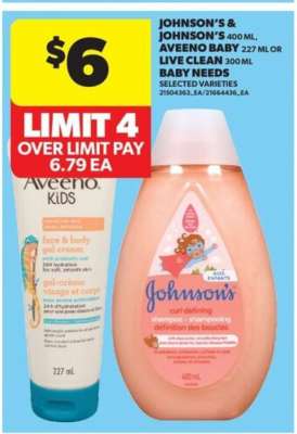 Johnson's & Johnson's, Aveeno Baby, or Live Clean
