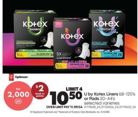 U by Kotex Liners or Pads