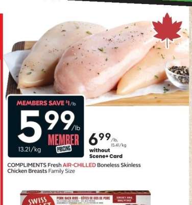 COMPLIMENTS Fresh AIR-CHILLED Boneless Skinless Chicken Breasts Family Size