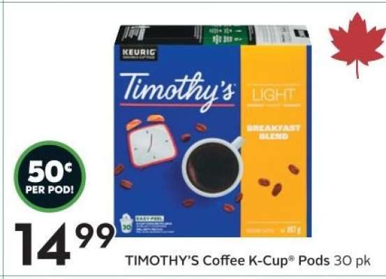 TIMOTHY'S Coffee K-Cup® Pods 30 pk