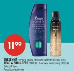 TRESEMMÉ Premium Styling / HEAD & SHOULDERS CLINICAL Shampoo