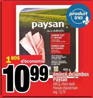 ÉMINCÉ DE JAMBON PAYSAN