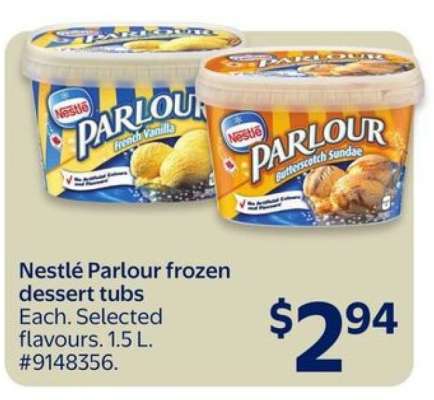 Nestlé Parlour frozen dessert tubs