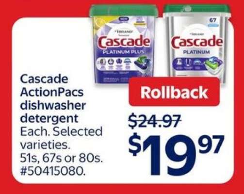 CASCADE ACTIONPACS DISHWASHER DETERGENT