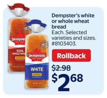 Dempster's White or Whole Wheat Bread