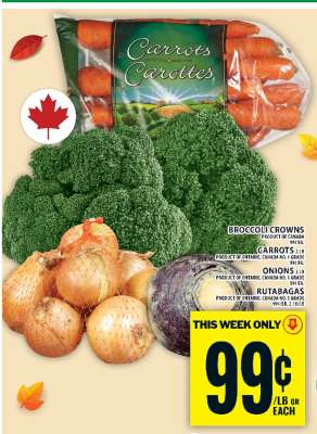 Broccoli Crowns, Carrots, Onions, Rutabagas