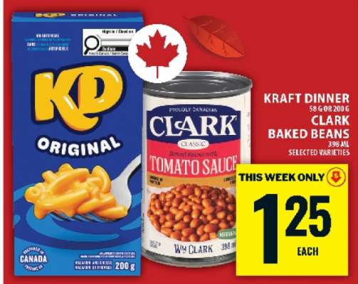 Kraft Dinner or Clark Baked Beans