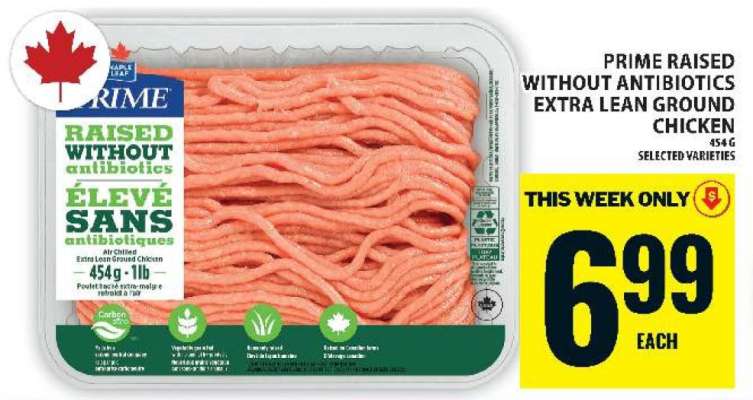 Prime Raised Without Antibiotics Extra Lean Ground Chicken