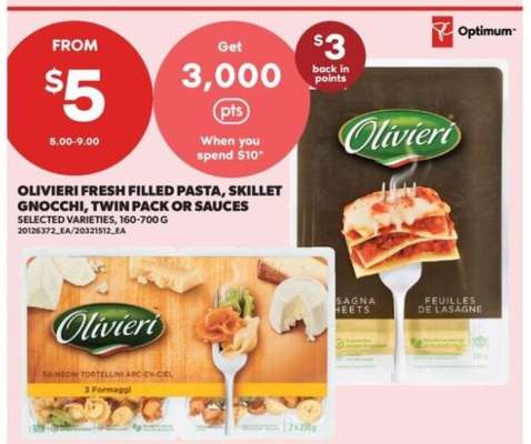 Olivieri Fresh Filled Pasta, Skillet Gnocchi, Twin Pack or Sauces