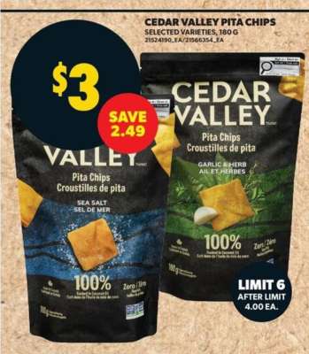 Cedar Valley pita chips