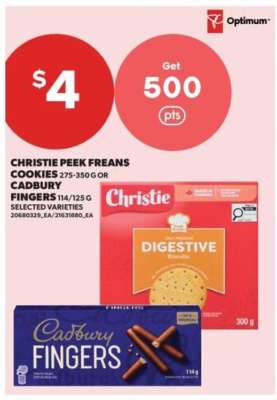 Christie Peek Freans Cookies or Cadbury Fingers