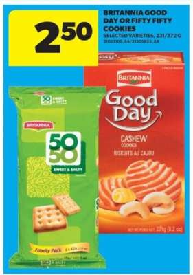 Britannia Good Day or Fifty Fifty Cookies