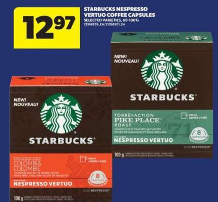 STARBUCKS NESPRESSO VERTUO COFFEE CAPSULES