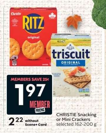 CHRISTIE Snacking or Mini Crackers