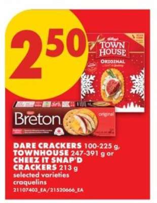 DARE CRACKERS, TOWNHOUSE, CHEEZ IT SNAP'D CRACKERS