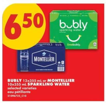 bubly or MONTELLIER Sparkling Water