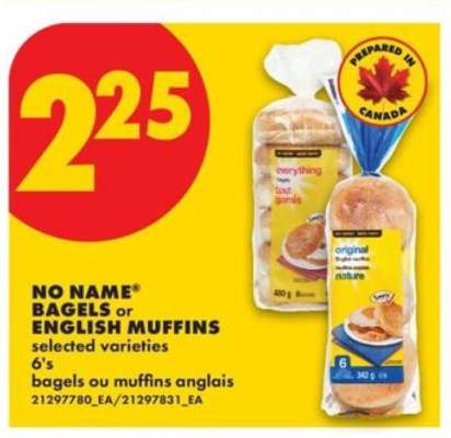 NO NAME® BAGELS or ENGLISH MUFFINS