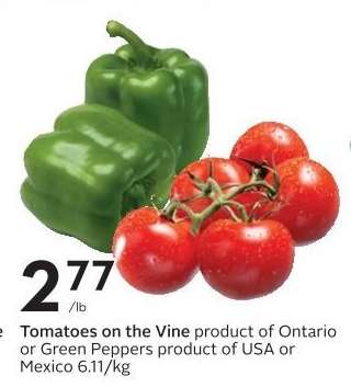 Tomatoes on the Vine or Green Peppers