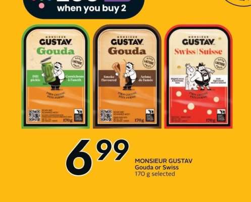 MONSIEUR GUSTAV Gouda or Swiss