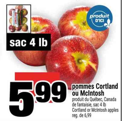 POMMES CORTLAND OU McINTOSH