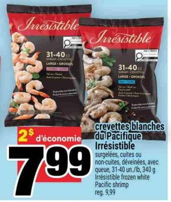 CREVETTES BLANCHES DU PACIFIQUE IRRÉSISTIBLE