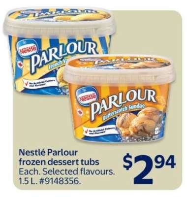 Nestlé Parlour frozen dessert tubs