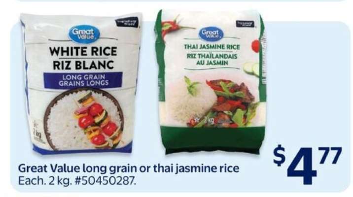 Great Value long grain or thai jasmine rice
