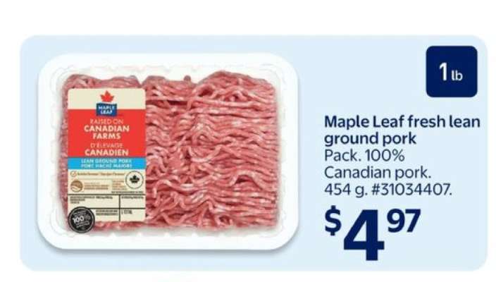 Maple Leaf Fresh Lean Ground Pork