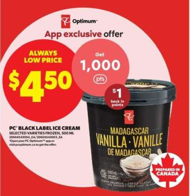 PC Black Label Ice Cream