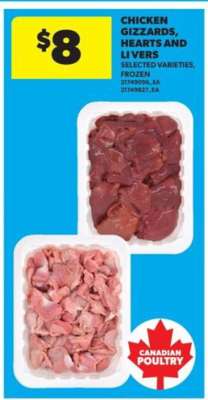 Chicken Gizzards, Hearts and Livers