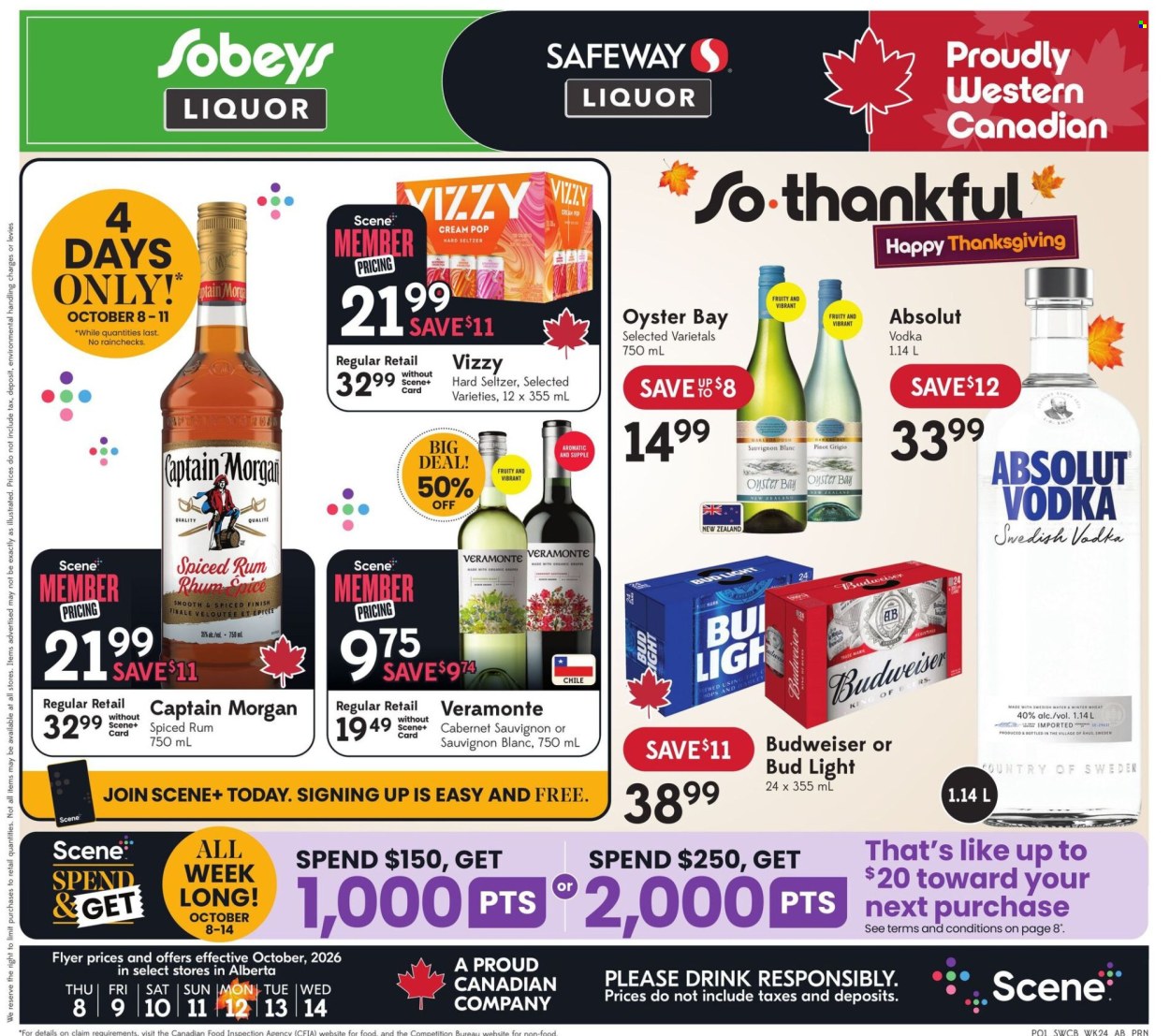 Sobeys Liquor flyer - October 08, 2026 - October 14, 2026. Page 1
