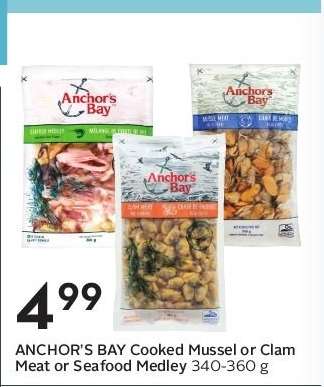 ANCHOR'S BAY Cooked Mussel or Clam Meat or Seafood Medley