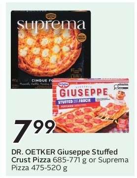 DR. OETKER Giuseppe Stuffed Crust Pizza or Suprema Pizza