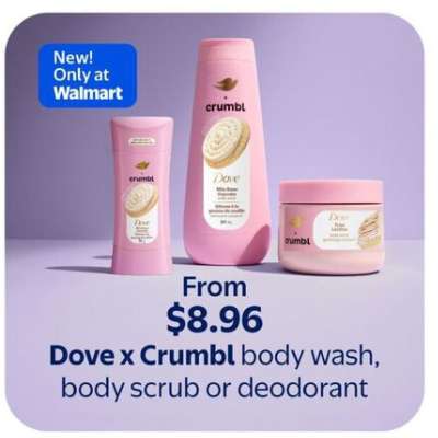 Dove x Crumbl body wash, body scrub or deodorant