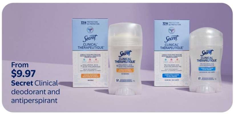 Secret Clinical deodorant and antiperspirant