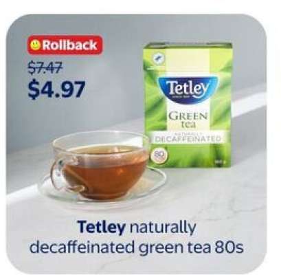 Tetley naturally decaffeinated green tea 80s