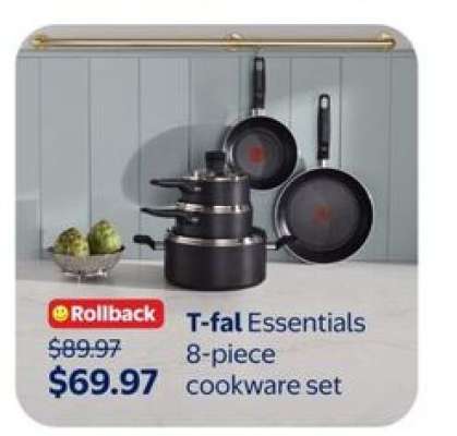 T-fal Essentials 8-piece cookware set