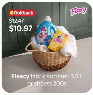 Fleecy Fabric Softener 3.5 L or Sheets 200s