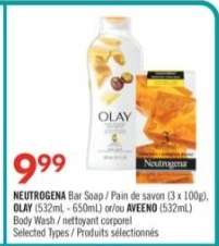 NEUTROGENA Bar Soap / OLAY / AVEENO Body Wash