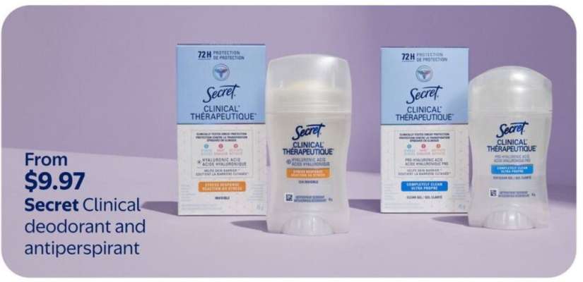 Secret Clinical deodorant and antiperspirant