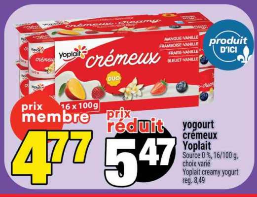 Yoplait crémeux