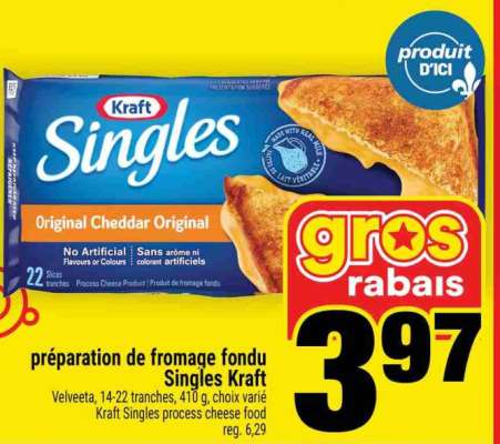 préparation de fromage fondu Singles Kraft