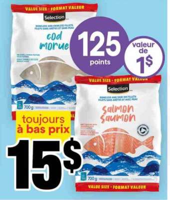 Selection Cod and Salmon Fillets