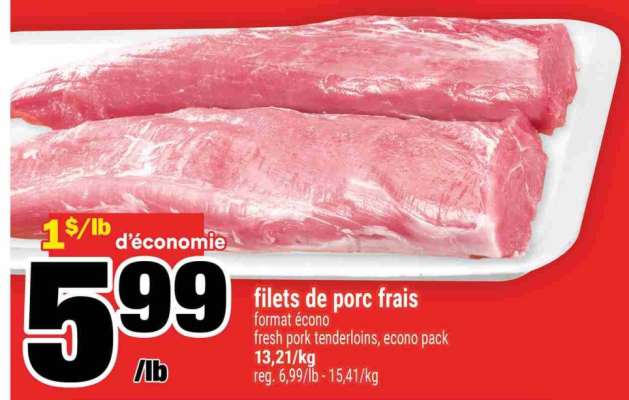 FILETS DE PORC FRAIS