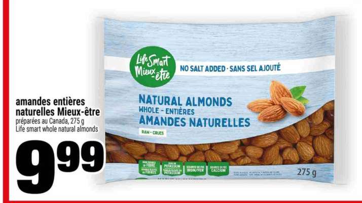 amandes entières naturelles Mieux-être