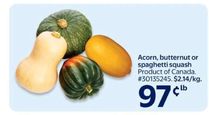 Acorn, butternut or spaghetti squash