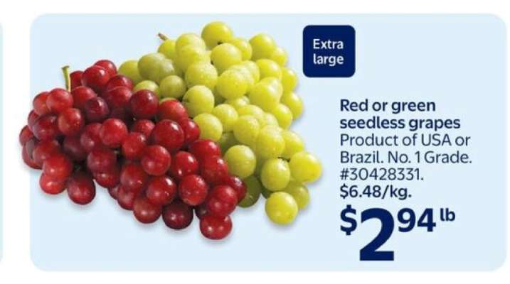 RED OR GREEN SEEDLESS GRAPES