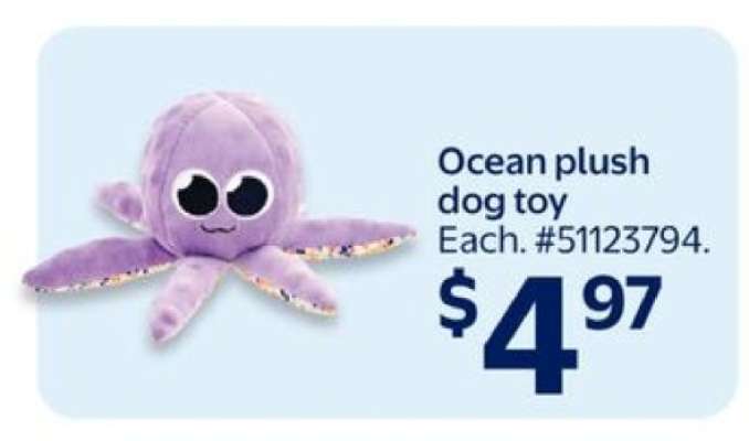 Ocean plush dog toy