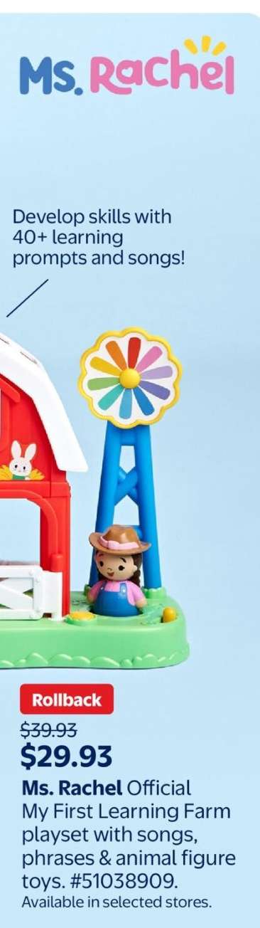 Ms. Rachel Official My First Learning Farm playset