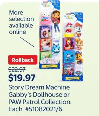 Story Dream Machine Gabby’s Dollhouse or PAW Patrol Collection